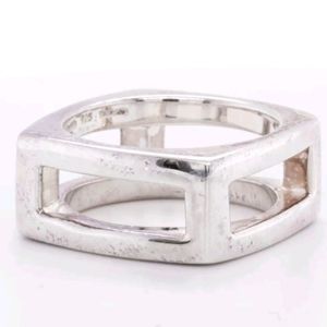 RLM Studio Robert Lee Morris 915 sterling silver open square Modernist ring